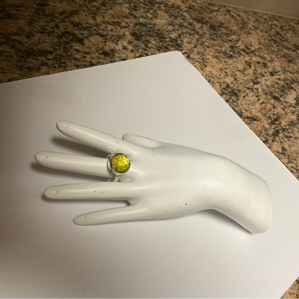 Authentic Jola Sterling Silver and Lemon Citrine Faceted Ring